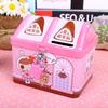 Children's House-Shaped Tinplate Money Box - Cartoon Piggy Bank and Metal Ornament