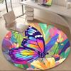 1PC Butterfly Garden Pattern Office Round Area Rug, Mat Suitable For Office, Under Office Chairs Bedroom Living Room Home Decor, Room Deco