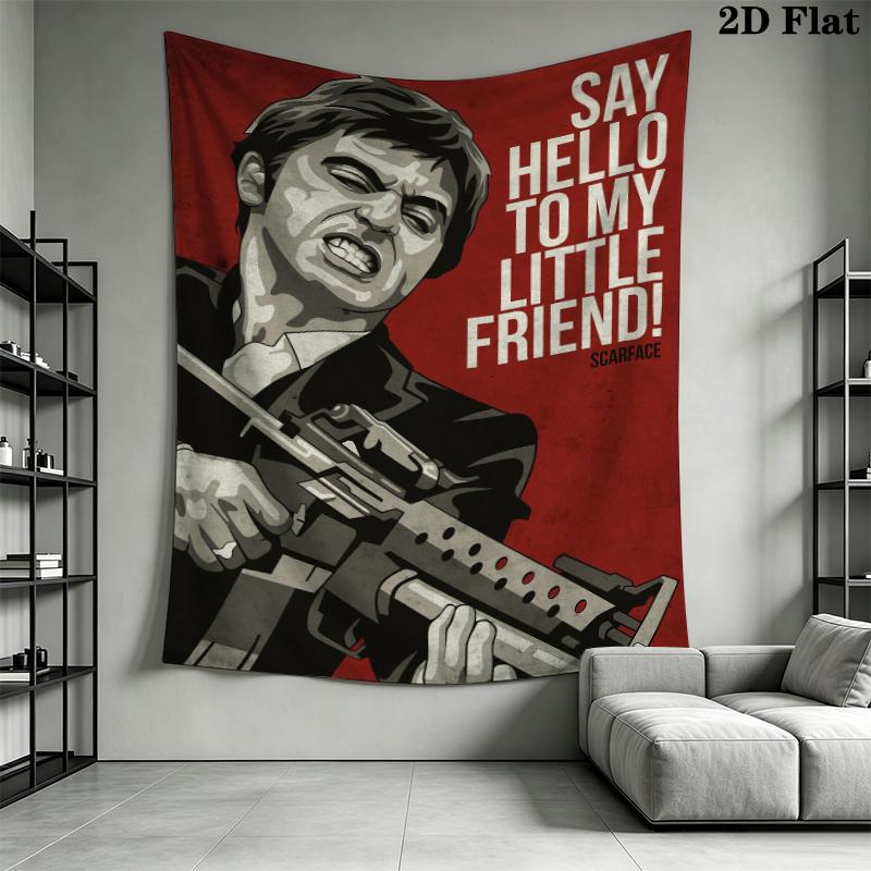 Scarface Wall Tapestry Aesthetic Wall Hanging Printed Fabric Blanket Decorative Tapestries for Bedroom Living Room Home Decor
