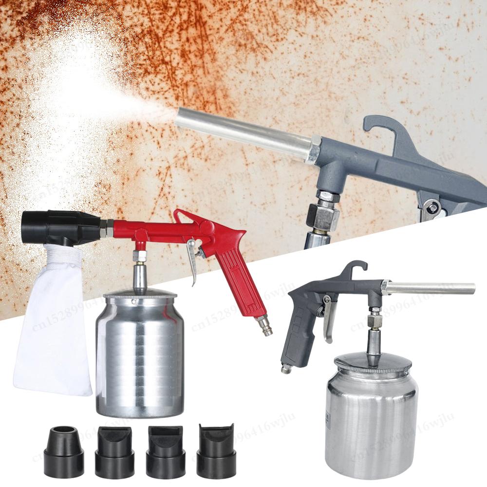 Pneumatic Air Sand Blaster 2.5bar 450ml Portable Sandblasting Gun 1/4inch SandBlasting Device with Nozzle for Removing Rust