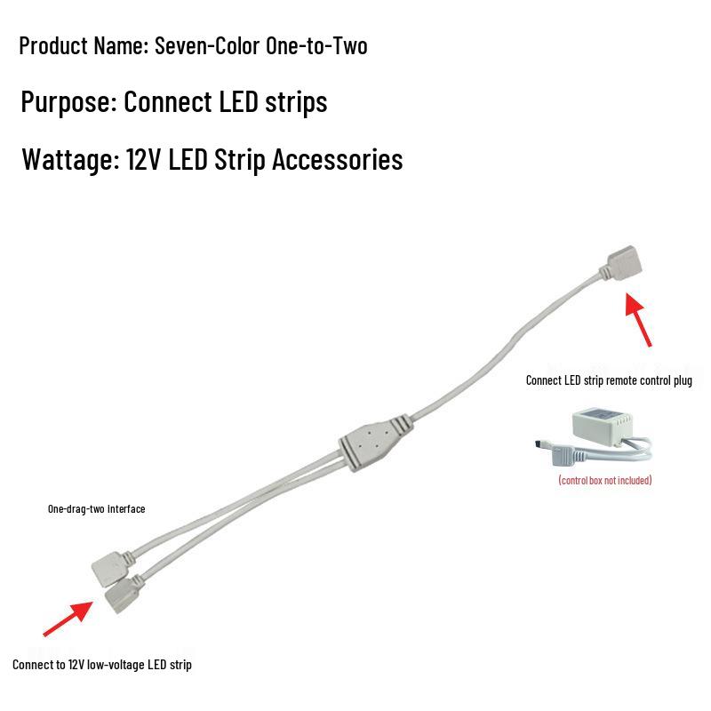 Solderless Connector Cable for LED 3528/5050 Strip Light - Seven-Color Snap, Low Voltage