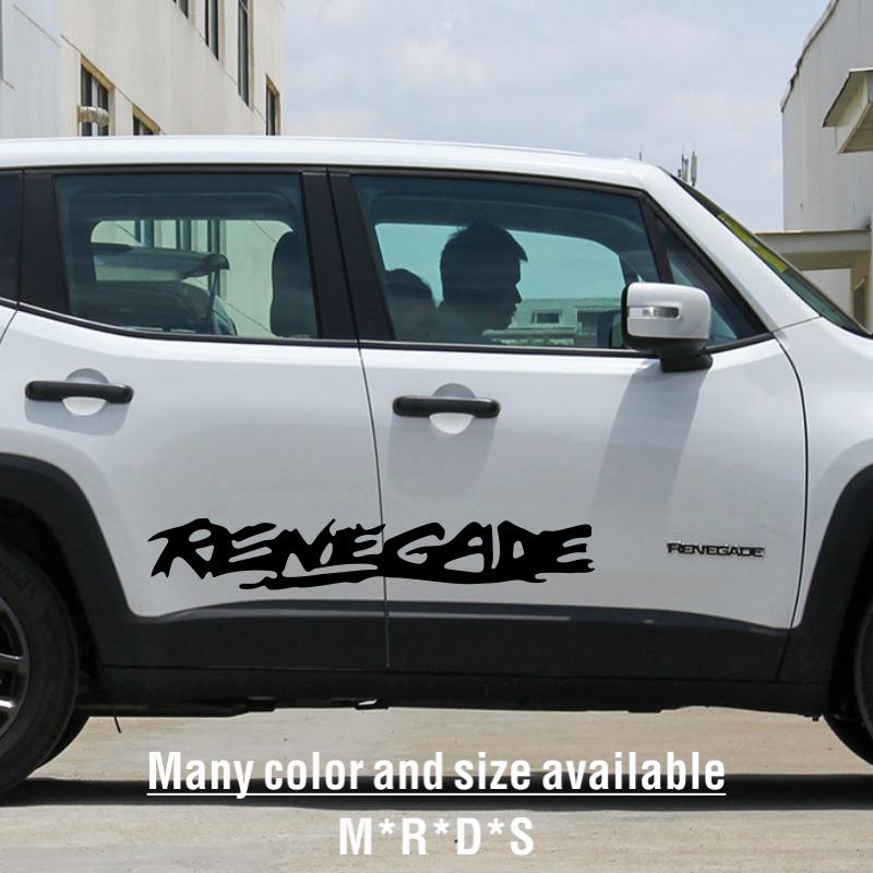 Car Sticker For Jeep Renegade 2015 2017 2022 Latitude JT JK SUV Graphics Soprt Styling Decor Decal Auto Accessories Vinyl Decal 40x6.4cm 2pcs чёрный