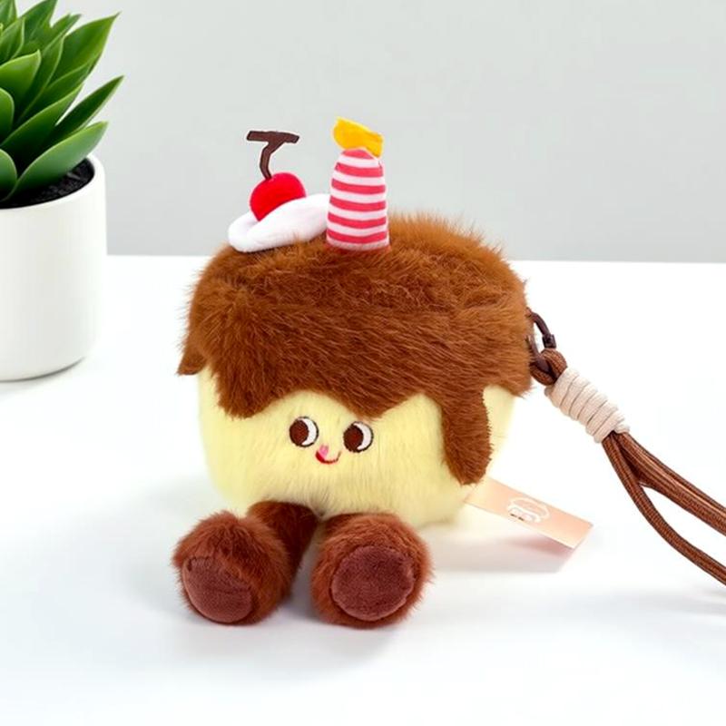 Fun Pizza Croissants Plush Pendant Toast Sandwich Hamburger Plush Toy Cute Cake Dog French Fries Stuffed Doll Stylish Charm