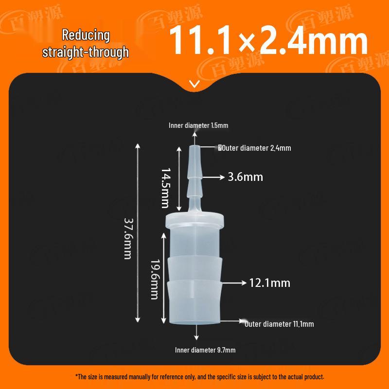 Two-Way Straight Through Plastic Hose Reducer Connector for Fish Tanks