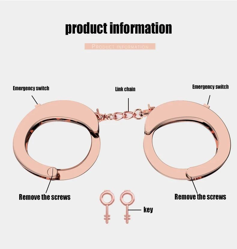 Handcuffs SM Sex Toys for Couple Metal Simulation Sex Toys Training Tools Adult Games  Products Personalized Bracelet