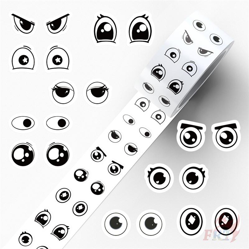 500Pcs/Roll Q Eyes Emoji Kids Rewards Stickers - DIY Scrapbooks Album Decor Sealing Label Decals