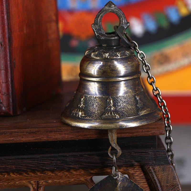 Nepal Handmade Copper Bell Dharma Buddhist Brass Tibetan Meditation Door Decorations Wind Chimes Pendant Bells