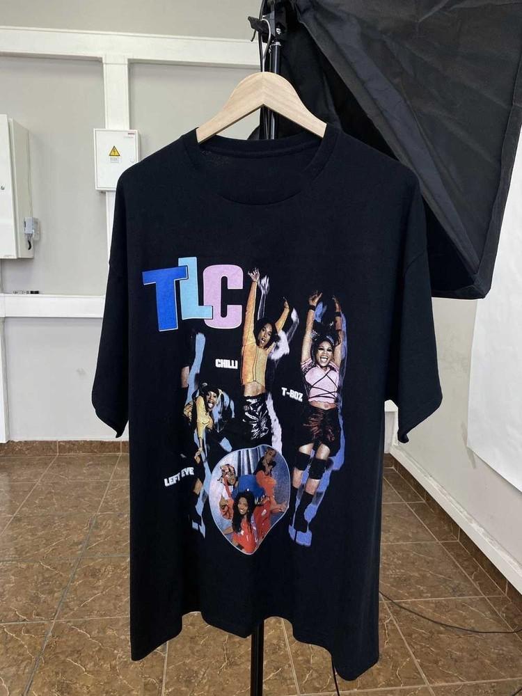 Тренд! TLC Band Черная Хлопковая Футболка Унисекс Все размеры S-5XL Ретро HN132 S
