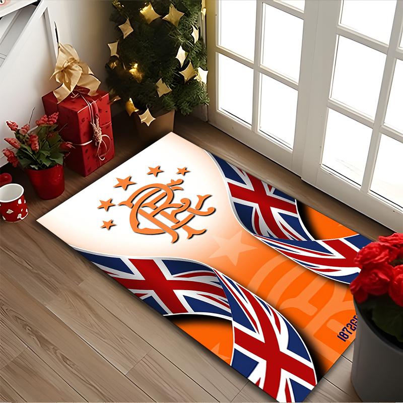 [1pc Rangers FC Office Chair Carpet] Digital Printed Area Rug for Home & Game Room Use, Soft Indoor Sofa Chair Mat