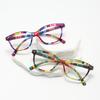 Retro Chequer Colorful Women Reading Glasses with Presbyopia Eyeglass High-Definition Anti Blue Light Men Eyewear +1.0+1.5+2.0+2.5