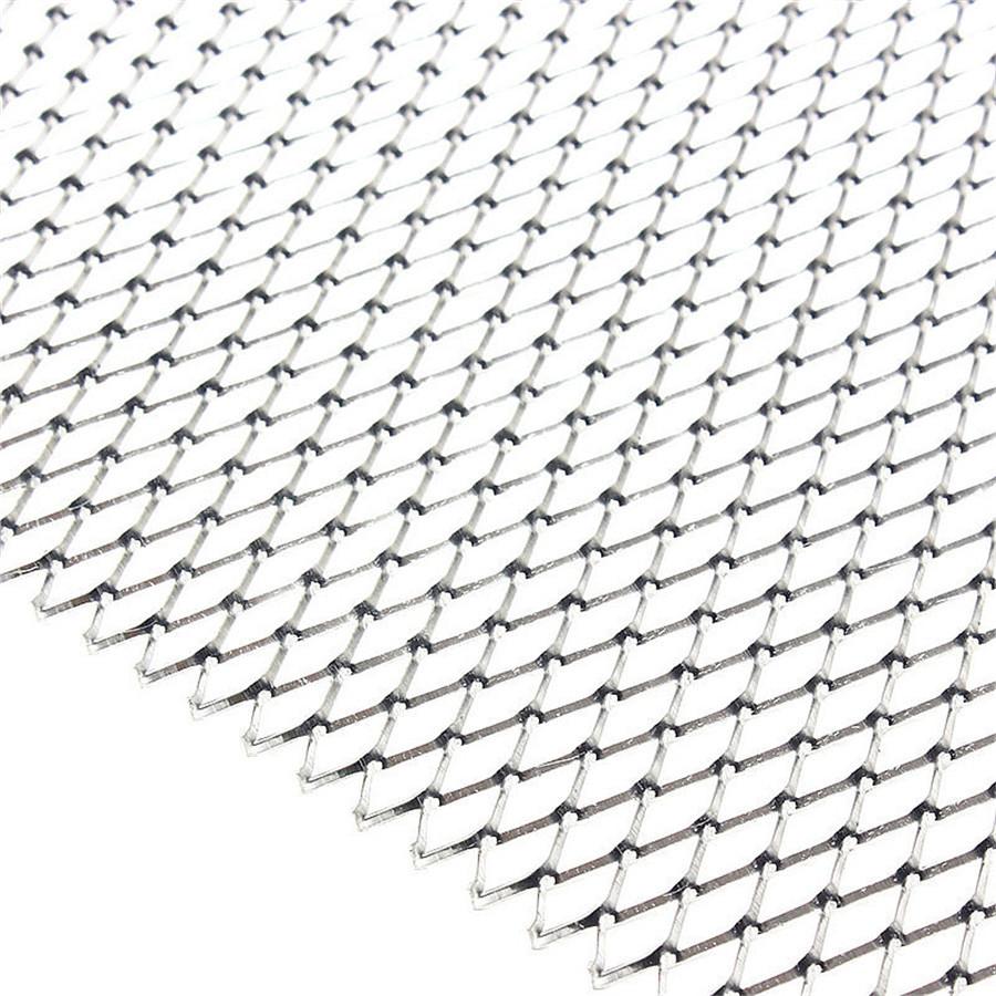 Silver Rhombus Air Inlet Grille Net Mesh Vent 40"x13" Universal Car SUV Body Kit