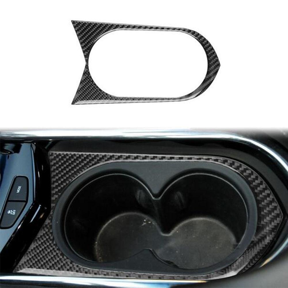 Carbon Fiber Interior Center Console Cup Holder Cover Trim For Cadillac Ats