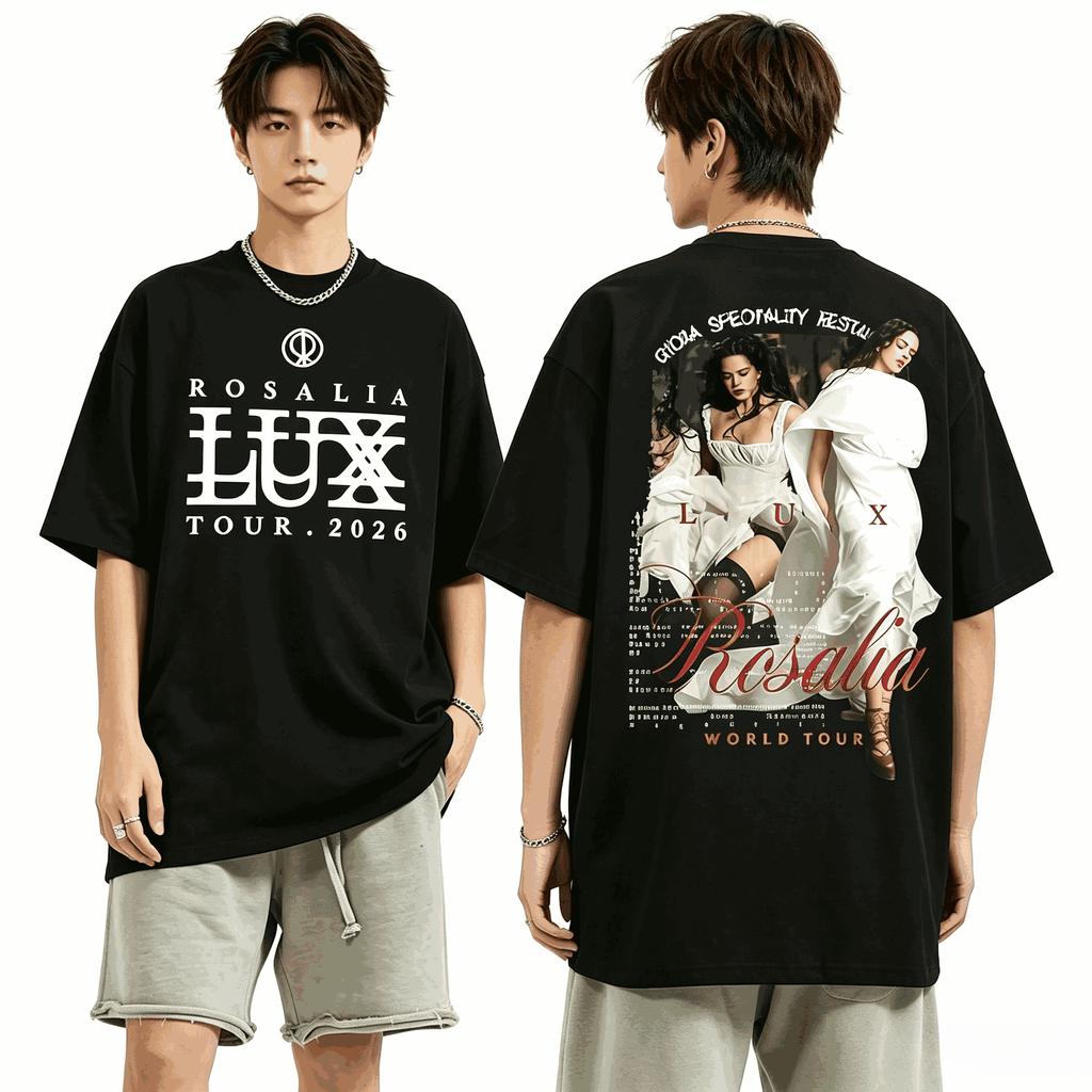 2026 Summer Hot Sale Singer Rosalia Brujita Lux World Tour 2026 Graphic Tshirt Unisex Unisex Y2k Gothic Cotton Oversized Tshirts