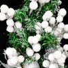 White Artificial Berry Stem Snow Tipped Frosted Christmas Berries Branch DIY Wreath Xmas Tree Ornament Wedding Home Table Decor