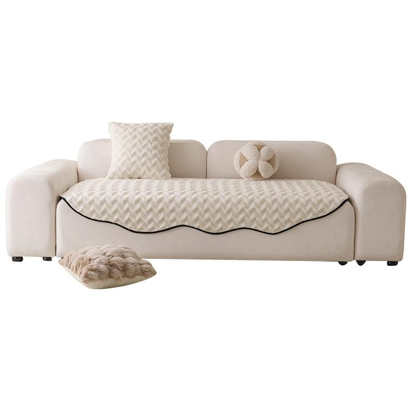 Autumn And Winter Plush Straight Row Sofa Cushion Cross-Border Special-Shaped Irregular Wavy Edge Seat Cushion Warm Non-Slip Sofa Seat Cushion