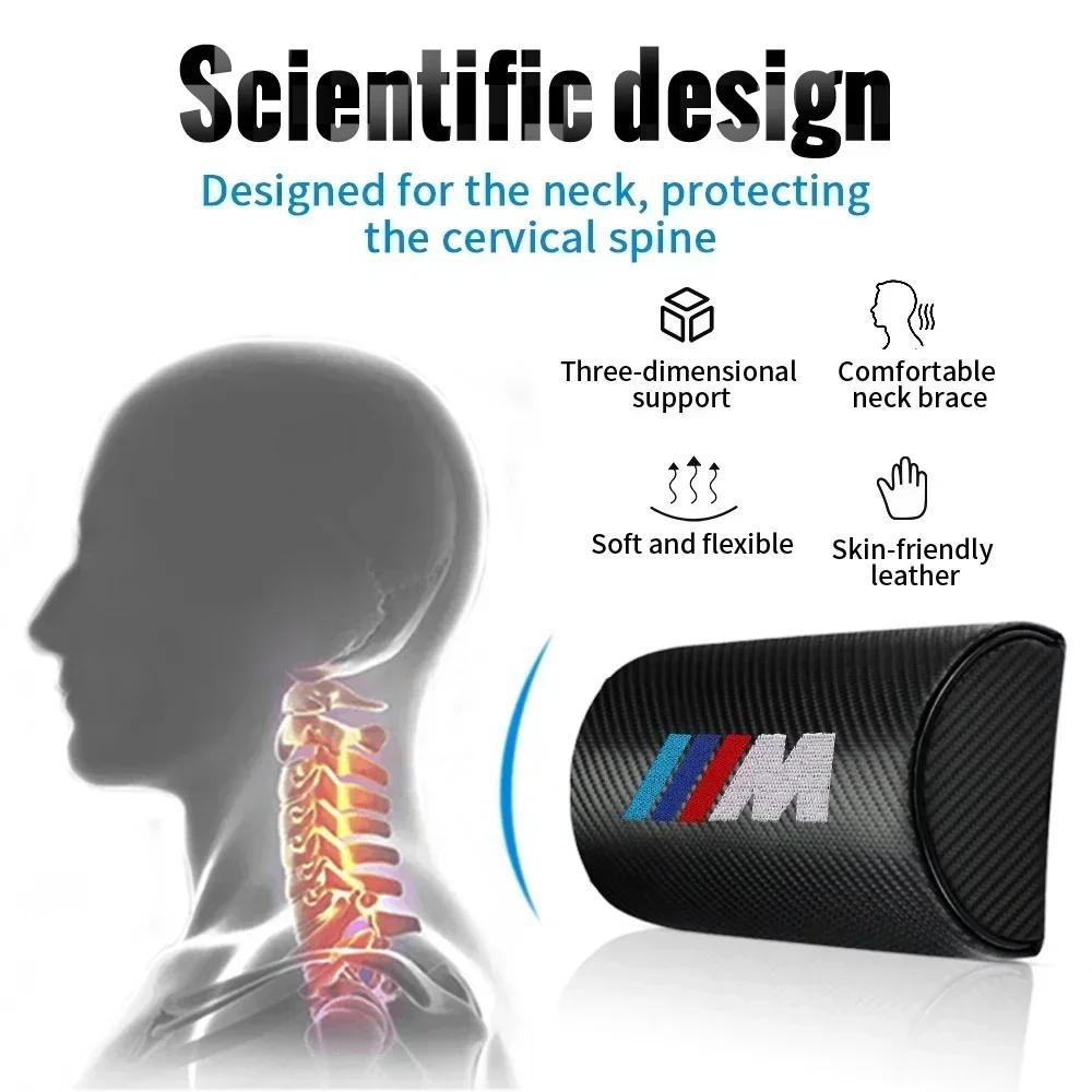 Carbon Fiber Car Headrest Neck Pillow For BMW M M3 F10 F30 F20 E28  E36 E39 E46 Performance X1 X2 X5 Seat Head Support Accessory