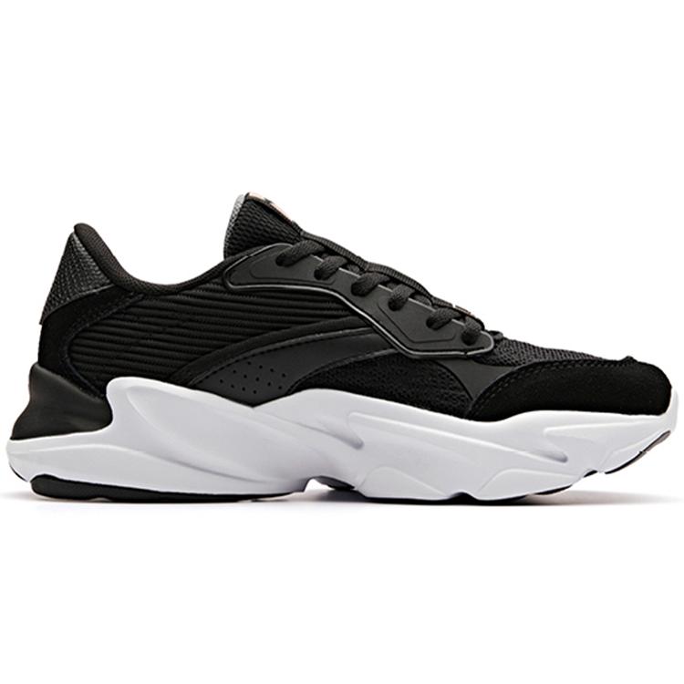 Anta Comfortable Abrasion Resistant Low Top Casual Shoes Women's Black White Brown 12838808-1