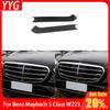 Carbon Fiber Front Center Grille Panel Strip Decal Car Accessories Exterior Cover Trim Sticker For Benz Maybach S Class W223 21+