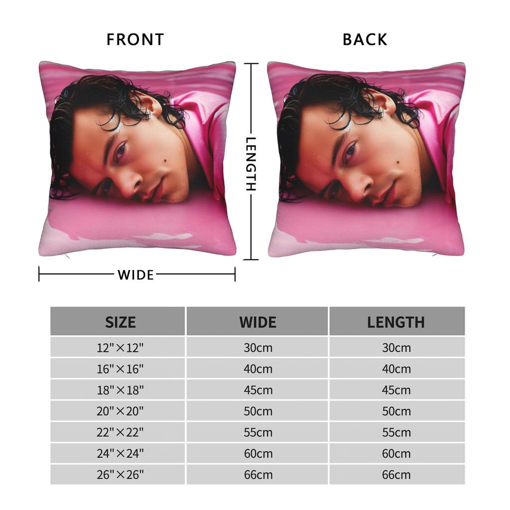 Kiss All The Time Pink Square Pillow Cases Harrys Singer Styles Cushion Cover Creative Decorative Pillowcase For Home 40*40Cm