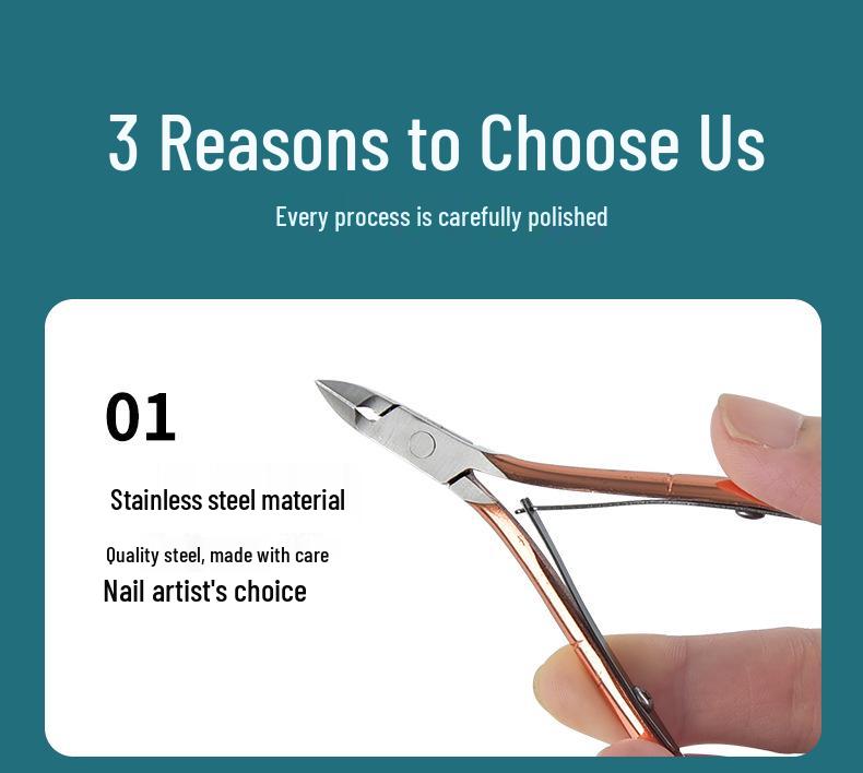 Rose Gold Stainless Steel Cuticle Remover & Pusher Manicure Tool Set