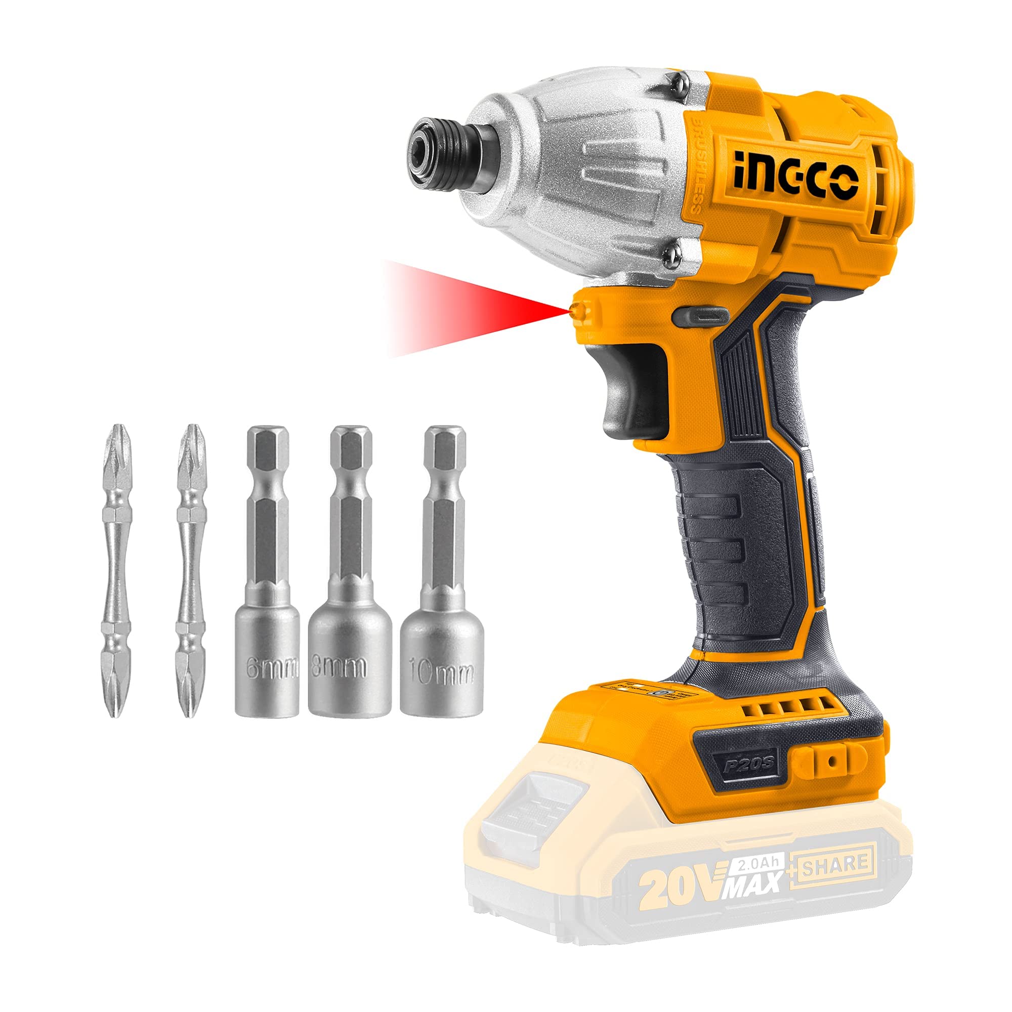 

INGCO 20V Brushless Impact Driver 285Nm LED Work Light (170Nm (Body Only))