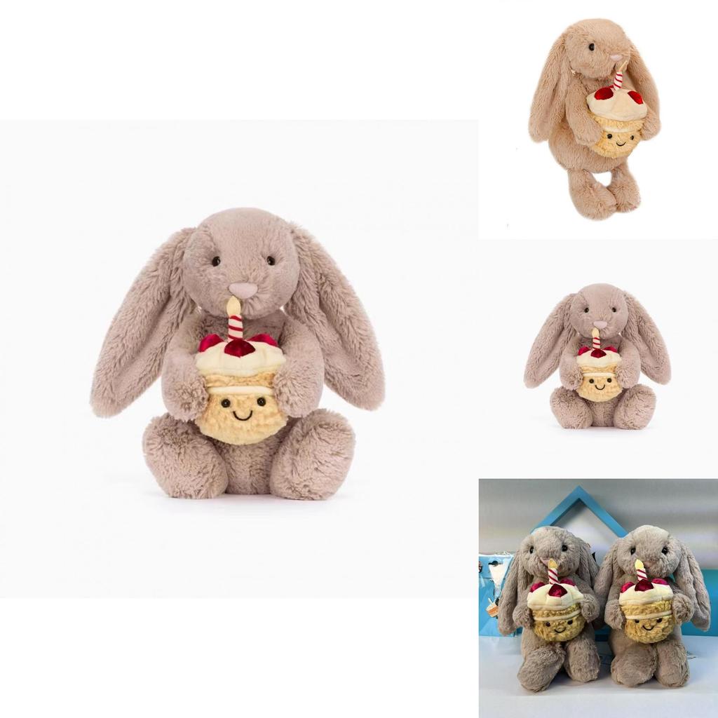 Adorable 30cm Jelly Rabbit Plush Toy Soft Short Fur Cake Decoration Gift Idea