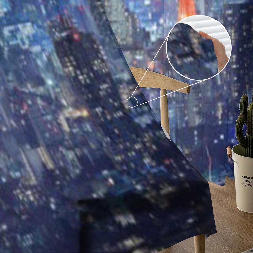 Tokio Stadtbild bei Nacht Luxuriöse Chiffon Gardinen Transparent für Wohnzimmer Schlafzimmer Dekoration Fenster Voiles Tüllvorhang
