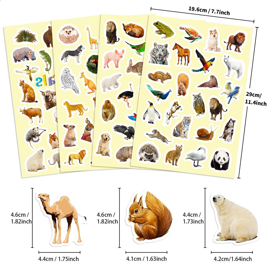 100 Samolepek Různých Realistických Zvířecích Samolepek Akvarelové Africké Zvíře Graffiti Samolepky Kreativní Samolepky DIY4 Archy