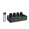 Headphone Amplifier 4 Channel LED Stereo Sound Amplifier Earphone Splitter Power Adapter Headphone for Sound Mixer
