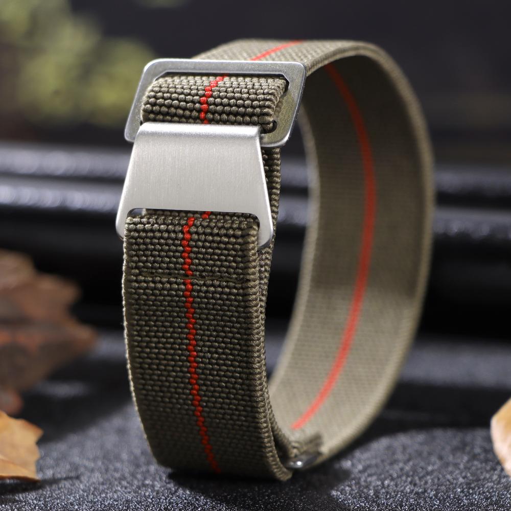 18mm 20mm 22mm Nylon Watchband for Seiko Army Military Woven Elastic Straps for French Troops Parachute Bag Men Women Sport Band