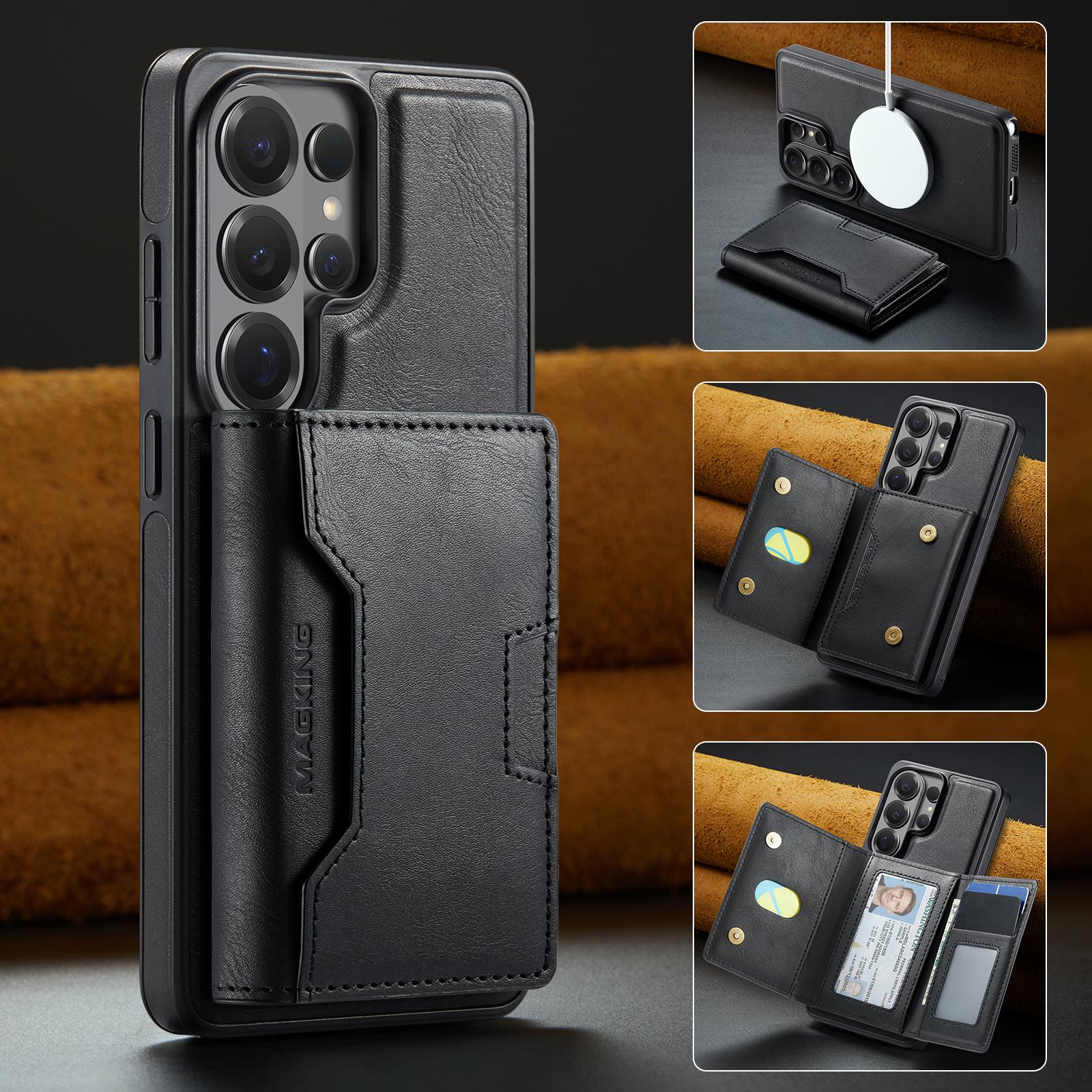 

MAGKING-K4 Magnetic 2-in-1 Phone Cases For Samsung Galaxy S25/S26/S25 FE/S26 Plus/S25 Ultra/S26 Ultra Flip Wallet Leather Case Card Slots Cover For Samsung Galaxy S26 Ultra чёрный