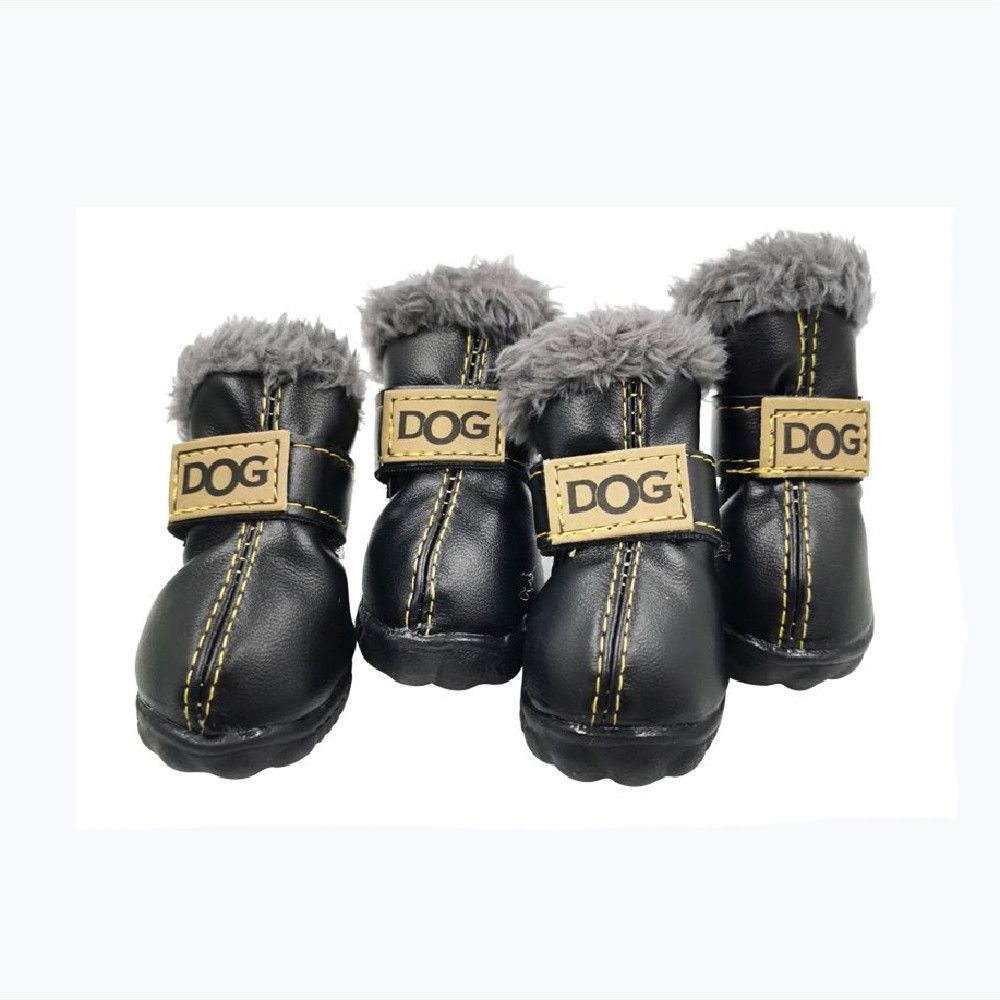 

Shoes Warm Dog Boots Waterproof Dog Shoes Dog Boots Winter Pet Dog Shoes Pet Dog Shoes Dog Shoes S чорний