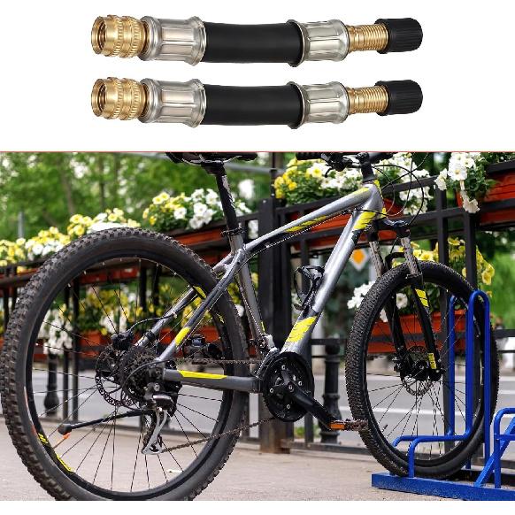 2 Pcs Valve Stem Extension, 3.93 Inches Flexible Brass Valve Stem Extension Adapter, Universal Fit Durable Design Bike Pump Tire Adapter for Car,