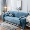 Winter Sofa Protector 1/2/3/4 Seater Plush Couch Cover Vintage Lace Sofa Slipcover Velvet Sofa Cover Stain-Proof Furniture Protector Pet Kids