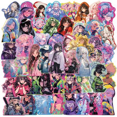 50 sztuk Anime Piękna Dziewczyna Fajne Naklejki DIY Telefon Laptop Bagaż Skateboard Graffiti Naklejki Zabawa dla Dzieci Zabawki