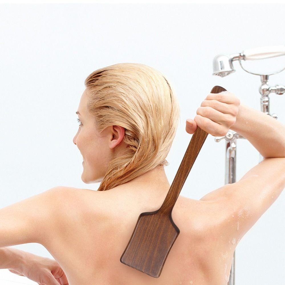 Ergonomic Long Handle Hair Brush Wood Bath Brush Scrubbing Brush Shower Back Scrub  Skin Cleanser