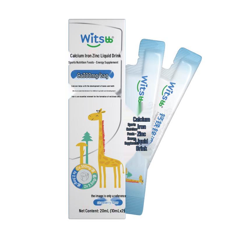 Witsbb Calcium, Iron, Zinc Liquid Drink with Vitamin D3 & Prebiotics