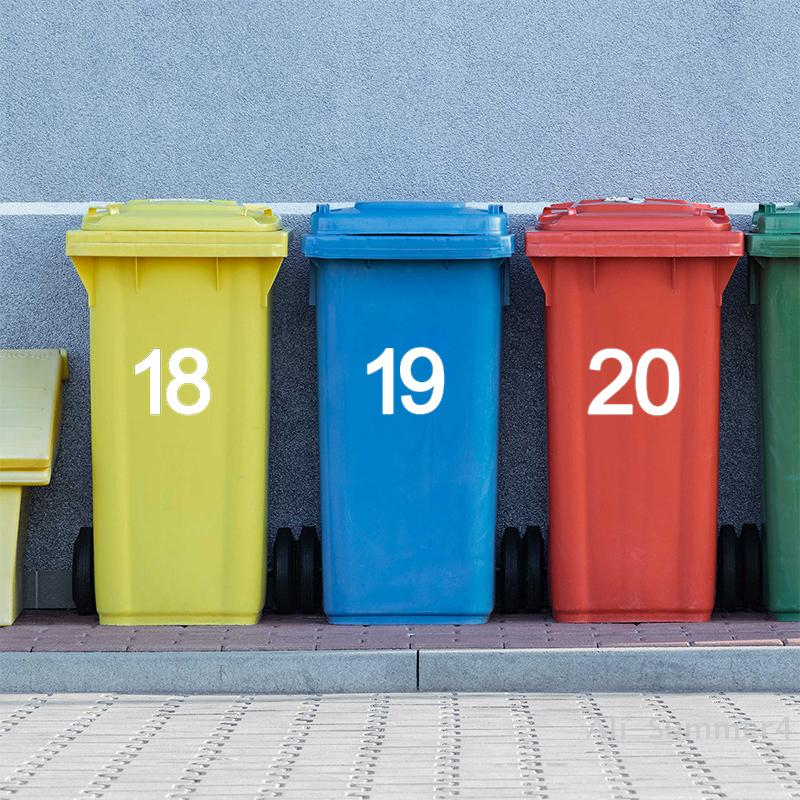 1 ks Voděodolné Odnímatelné Venkovní Samolepky na Odpadky Vinylová Samolepka Vlastní Číslo Domu Street Kontejnerové Samolepky