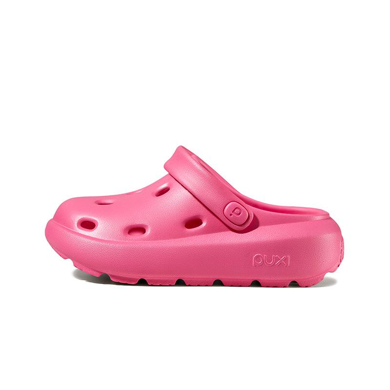 Puxi Cheese Hole Summer Shoes: Women's Thick Sole Slip-Resistant Slippers, Height-Boosting Couple Style for Outdoor & Beach.