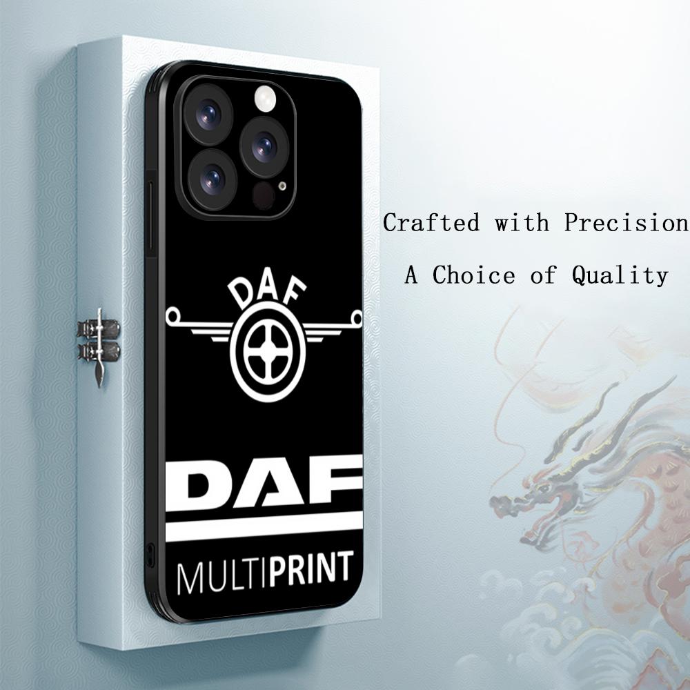 Daf Logo Cool Car Fashion Design Phone Case For iPhone 17 16 E 15 14 13 12 Plus Mini Pro Max Soft Black Shockproof Cover