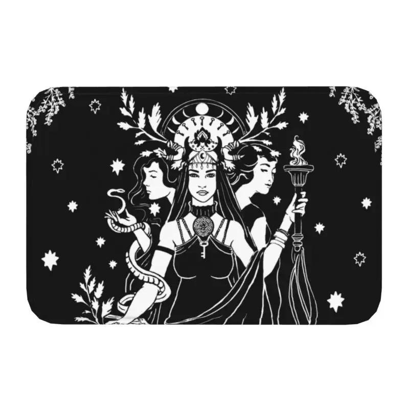 Skull Damask Pattern Doormat Non-Slip Entrance Bathroom Kitchen Door Floor Mat Halloween Witch Goth Occult Toilet Carpet Rug