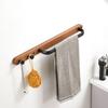 Wooden Towel Rack Bathroom Towel Hanging Bar Wall Mounted Single Pole Towel Rod Bathroom Shelving Towel Hook Bathroom Pendant