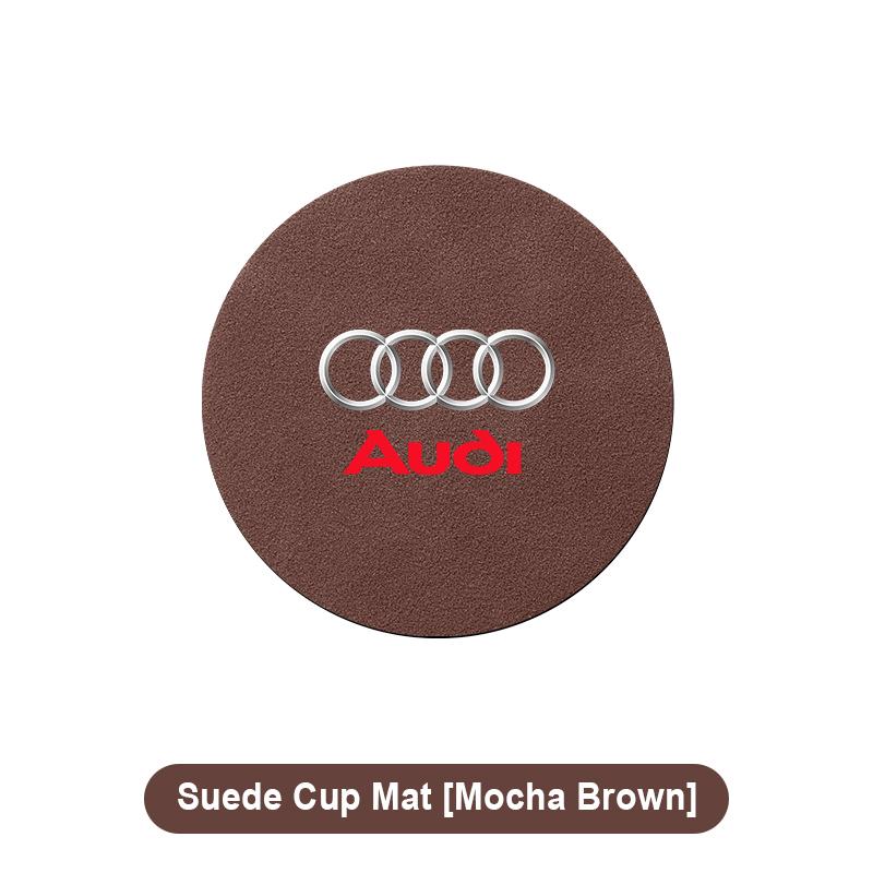 1pcs Suede Car Coaster Mat Water Cup Slots Non-Slip Pad for Audi C5 C6 C7 A4 B6 B8 B7 A6 A3 A5 Q3 Q5 Q7 8P  S3 S5 S1 S4 S2 RS3 RS4 RS5 RS6 RS8