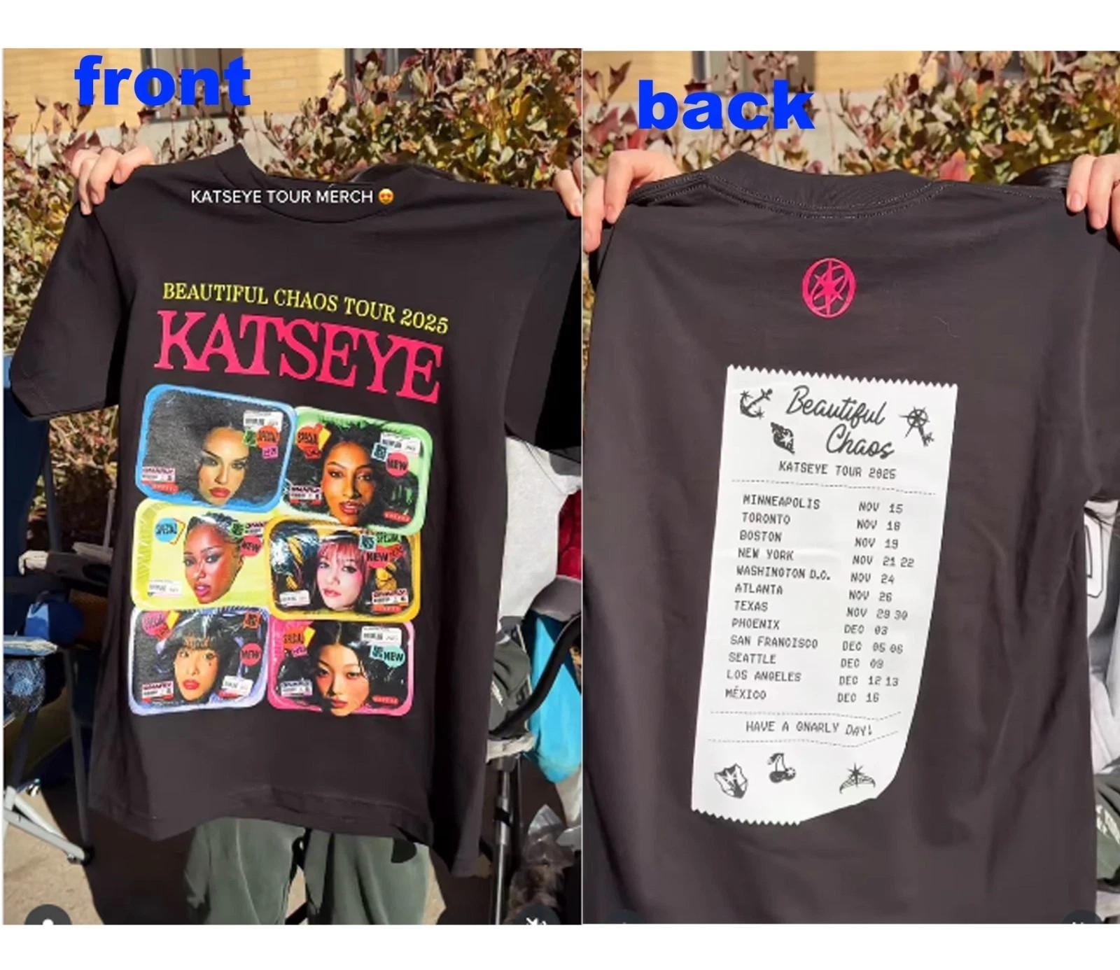 NEW Katseye Beautiful Chaos Tour 2025 Merch T-Shirt Gif For Fan M