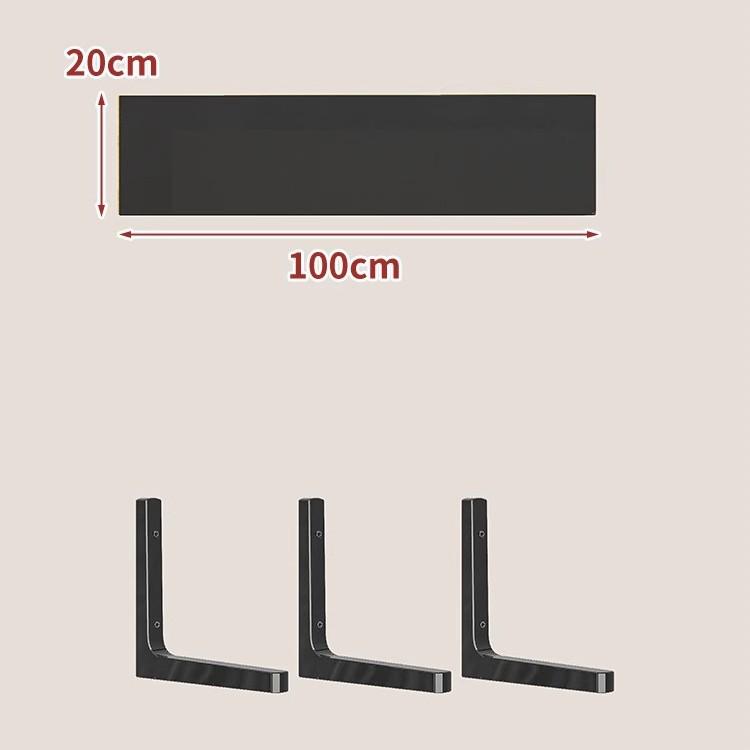 Paint-Free Floating Wall Shelf: Wooden Wall-Mounted Bookshelf and Storage Plank
