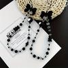 Korean Cute Black Bowknot Bear Phone Strap Charm Chain Knot Cellphone Lanyard Keychain Woman Girl Bag Camera Pendant For Case 1