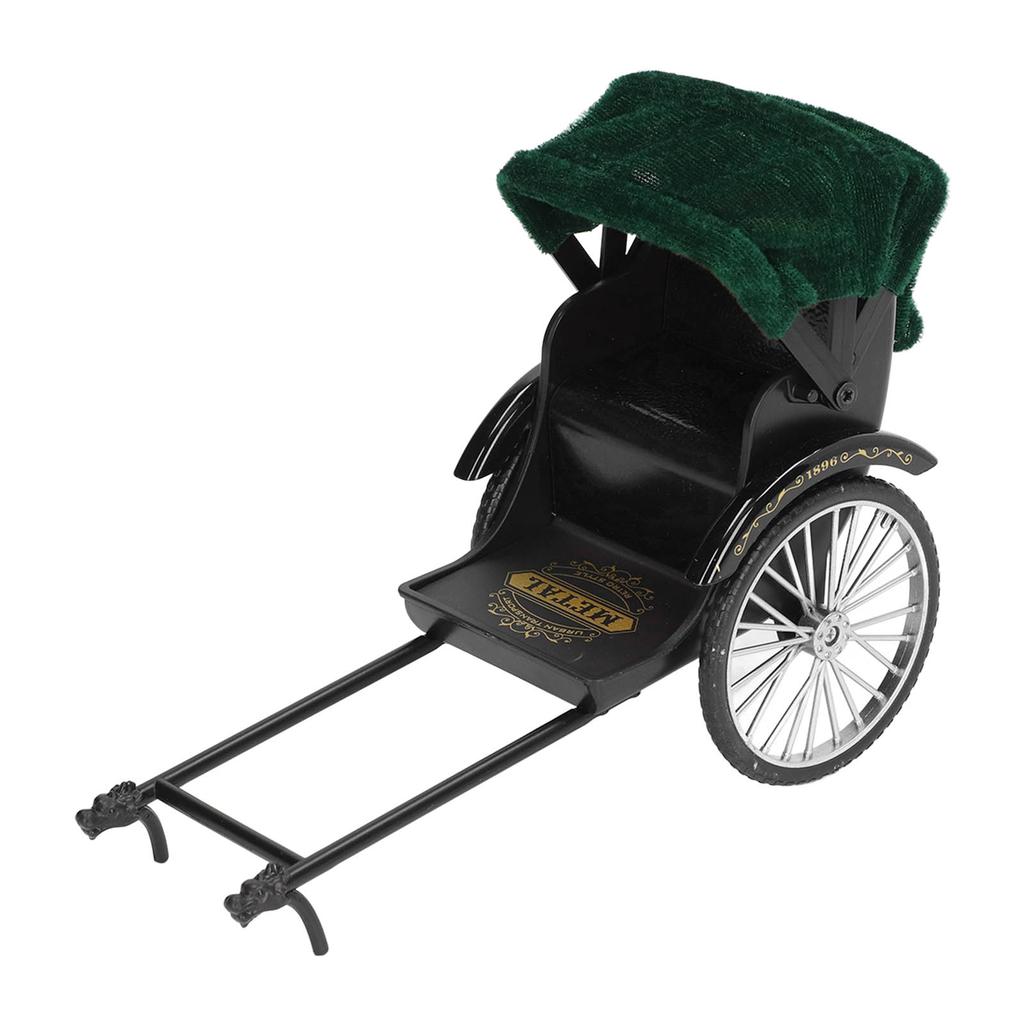 Simulation Rickshaw Model Toy Alloy Delicate Details Exquisite Workmanship Jinrikisha Decoration for Home Decoration