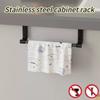 Stainless Steel Over Door Towel Rack Multipurpose Hanger for Kitchen Cabinet Bathroom Storage Organizer No Drill Mounting Holder