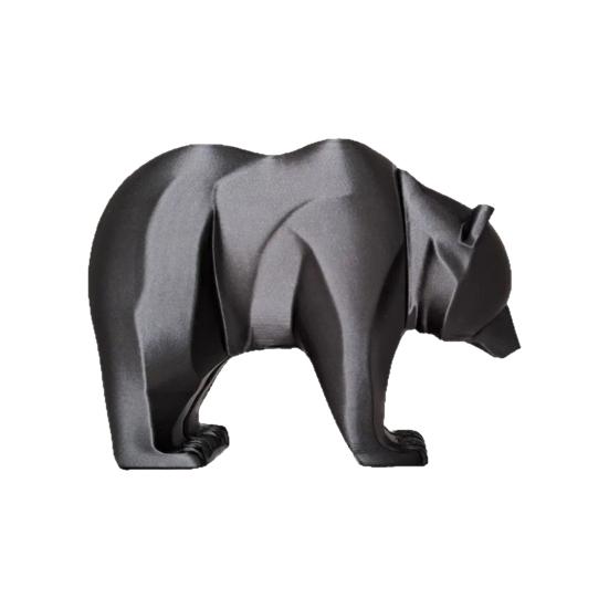 

3D Printed Black Bear Figurine Ornament Matte Black Sculpture with Stable Base Modern Minimalist Decor for Shelf Table Display Graduation Gift чорний