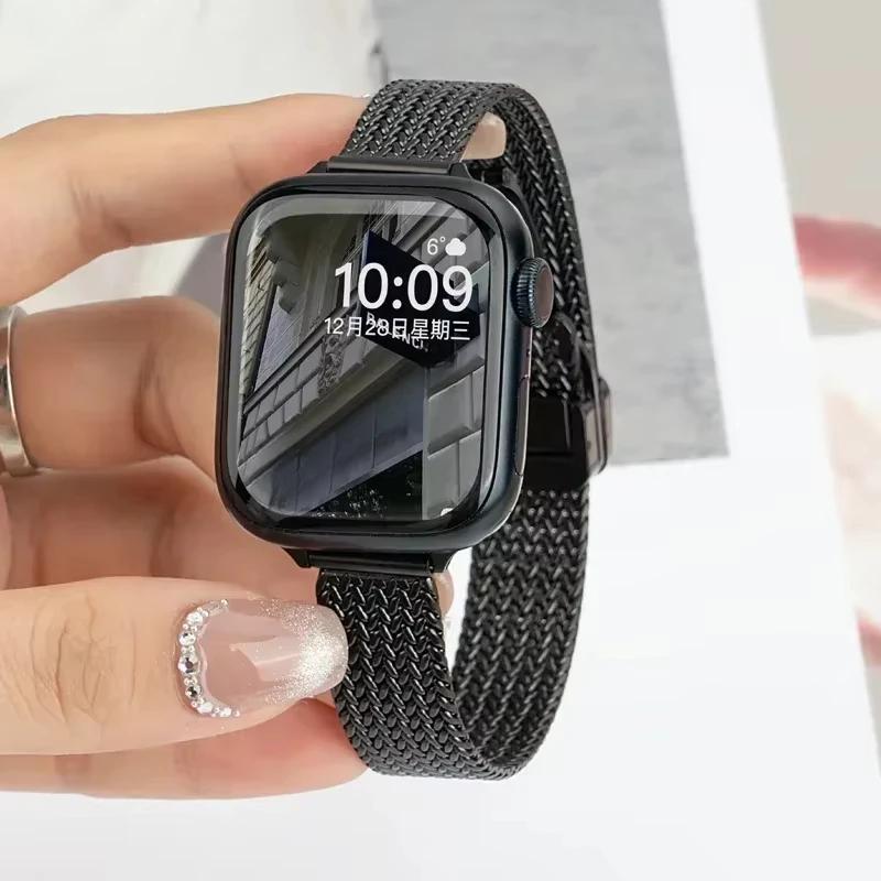 Magnetic Loop Band For Apple Watch Ultra3/2 49mm 41 45mm Slim Women Stainless Steel Strap For iwatch SE3 11 10 9 8 40/44/38/42mm